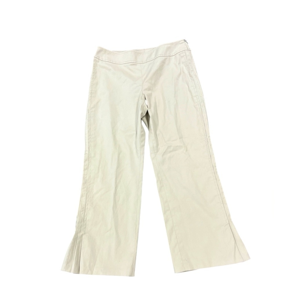 Akris Punto Khaki PinTuck Side Panel Cropped Pants Sz 6